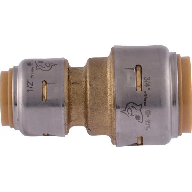 Shark Bite 200 PSI Lead-Free Brass Reducing Coupling 1/2 in. Outlet x 3/4 x 1/2 Dia. in. Push - Deal of The Week
