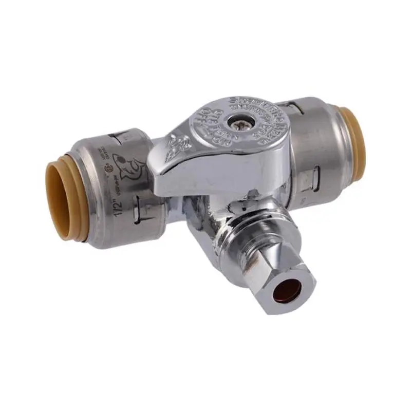 SharkBite 1/2 in. PTC X 1/2 in. PTC Brass Tee Stop - Open Box