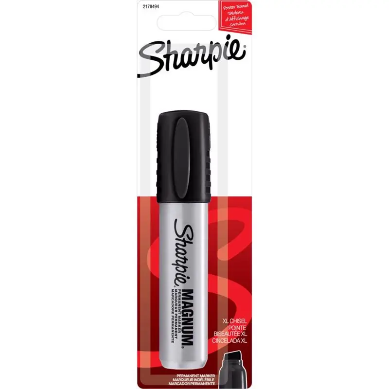 Sharpie Magnum Black Chisel Tip Permanent Marker 1 pk (Pack of 6) - Deal of The Week