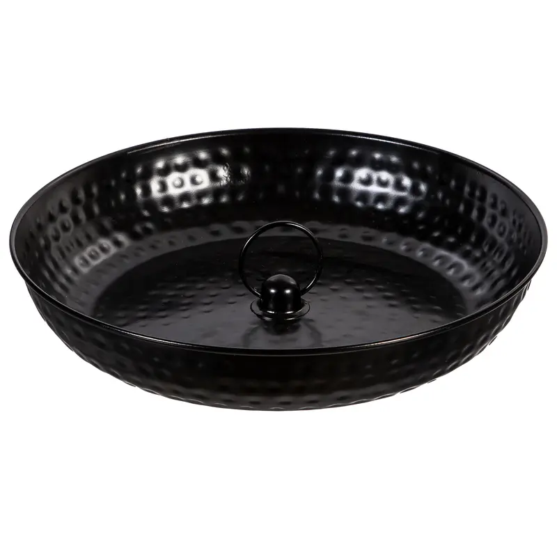 She Shed Rain Chain, Rain Chain Basin, Metal, Black Textured