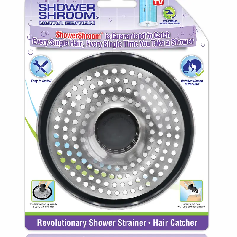 Shower Shroom Ultra Edition Gray/Silver Brushed Stainless Steel Drain Protector - Deal of The Week