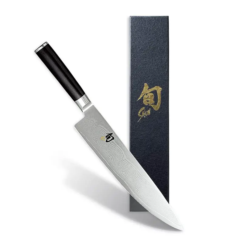 Shun DM0707 Classic 10 Ebony PakkaWood Handle and VG-MAX Blade Steel, 10 Inch, Black