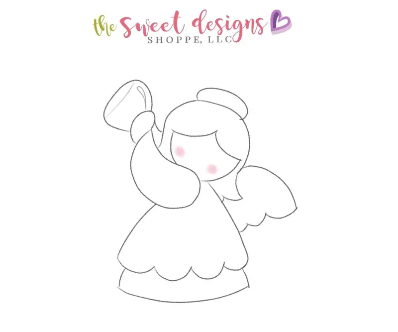 Side Christmas Angel - Cookie Cutter