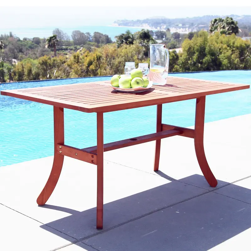Sienna Brown Dining Table with Curved Legs By Homeroots