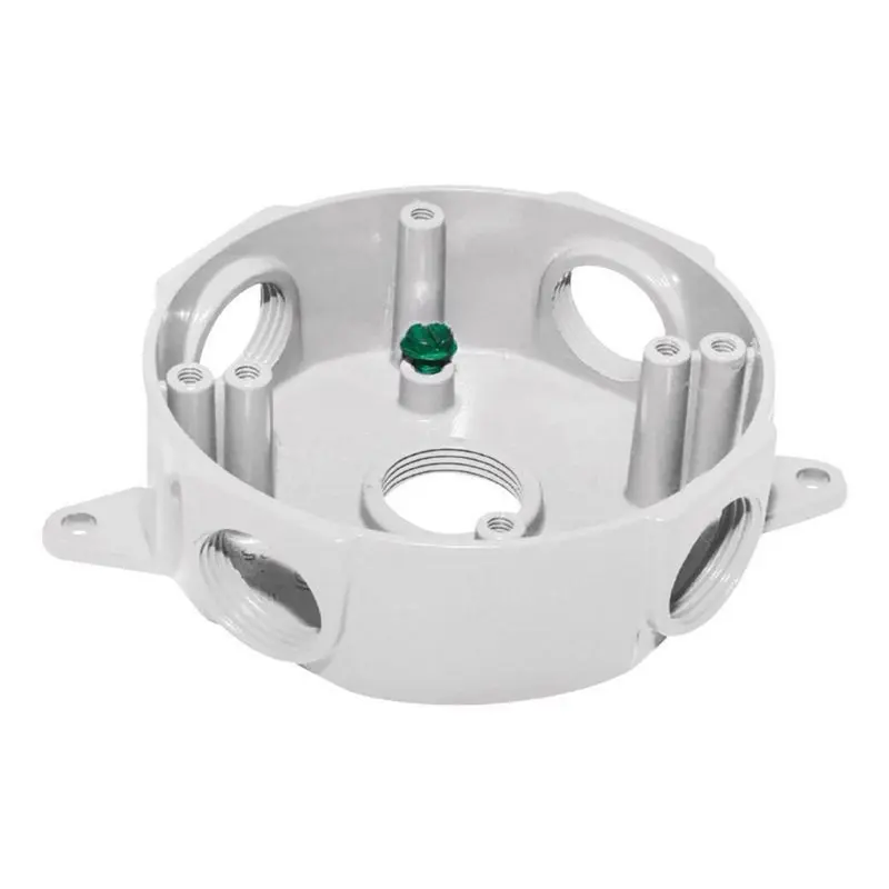 Sigma Engineered Solutions New Work 16 cu in Round Die-Cast Metal Weatherproof Box White - Open Box
