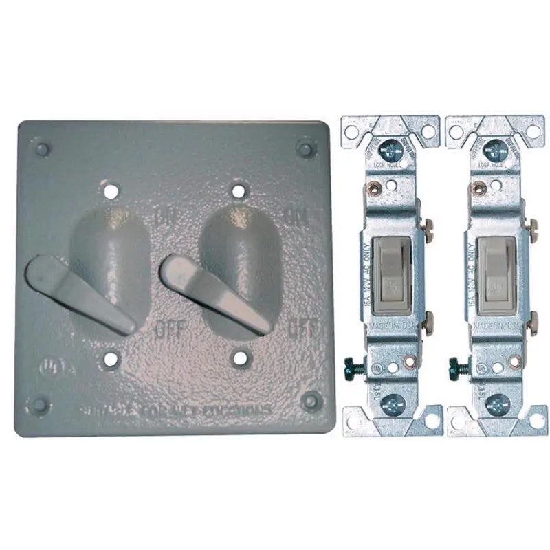 Sigma Engineered Solutions Square Die-Cast Metal 2 gang 4.84 in. H X 4.84 in. W Toggle Switch and Co - Open Box