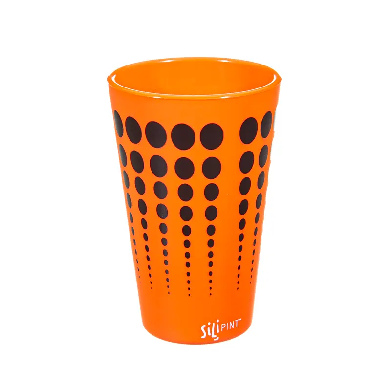 Silipint, Pint, Orange with Black Dots,2spt027