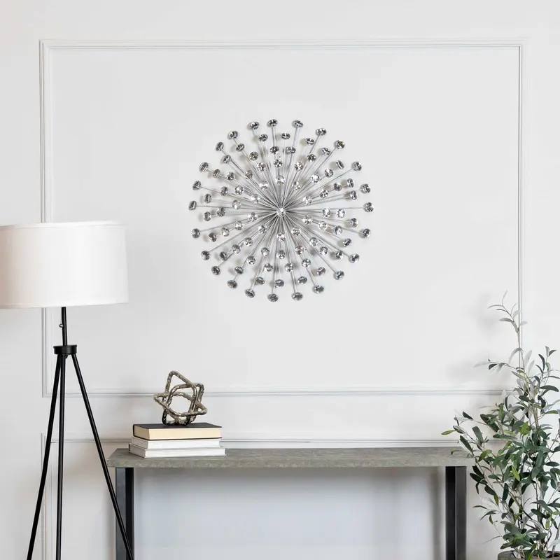 Silver Acrylic Burst Metal Wall Decor By Homeroots