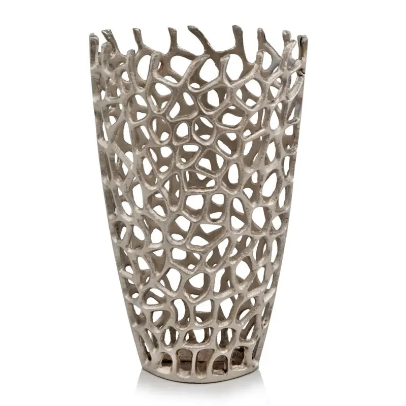 Silver Aluminum Branch Twig Large Table Vase By Homeroots
