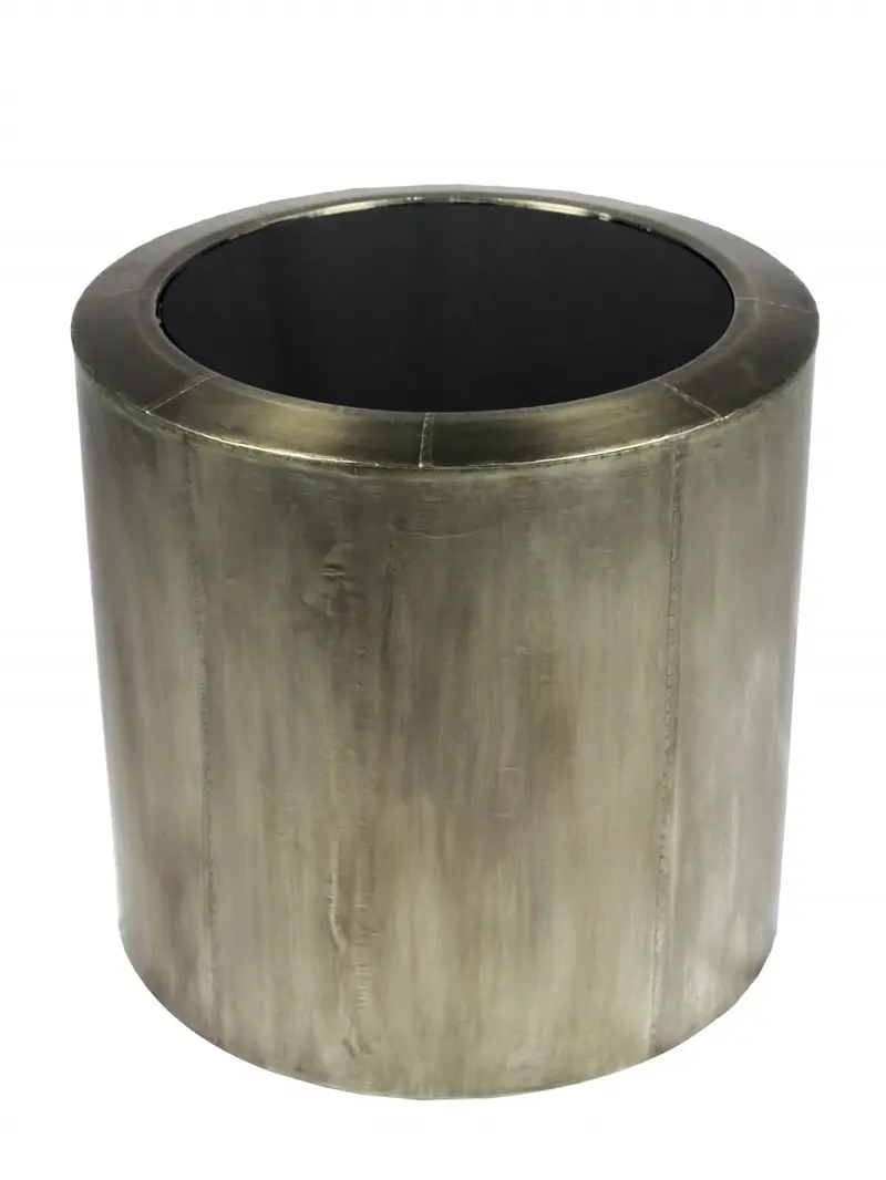 Silver And Black Glass And Metal Round End Table By Homeroots