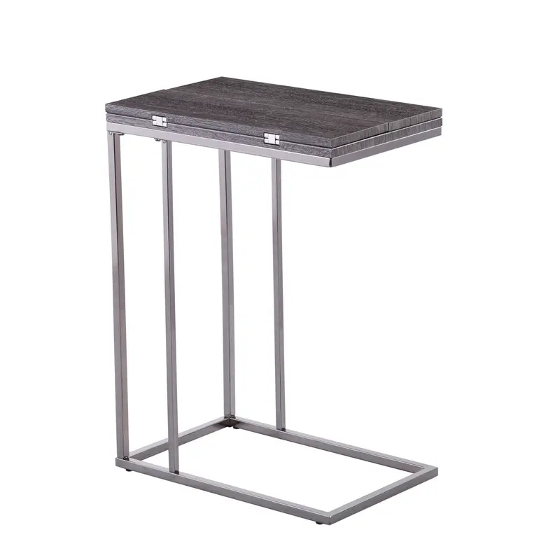 Silver And Gray Expandable Rectangular End Table By Homeroots