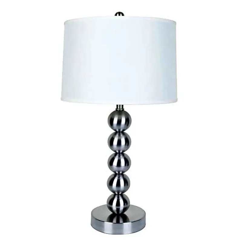Silver Bauble Table Lamp with White Shade By Homeroots