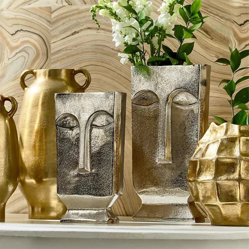 Silver Face Vase Set Of 4 By Tozai Home