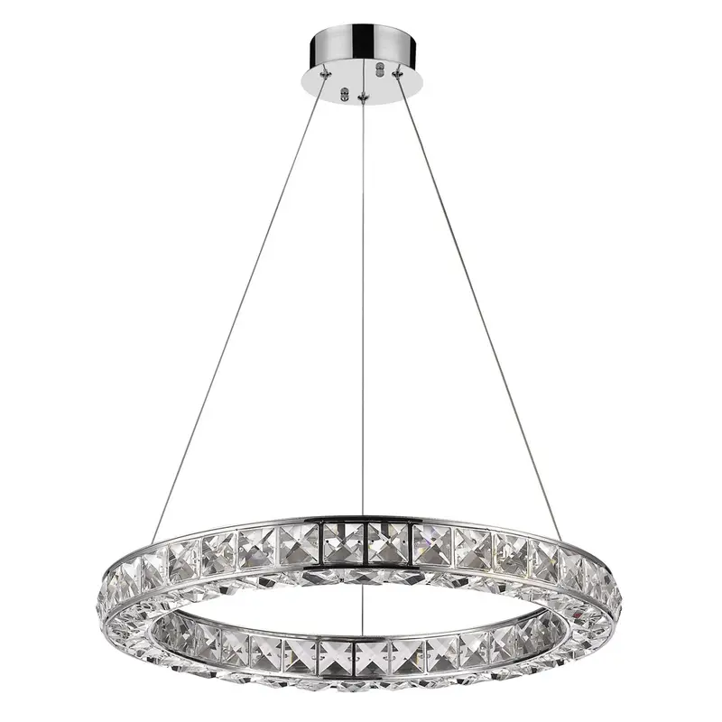 Silver Faux Crystal Bling Ring LED Hanging Light By Homeroots