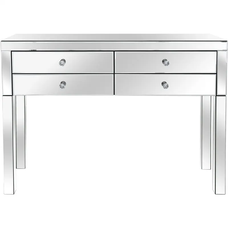 Silver Four Drawer Console Table By Homeroots