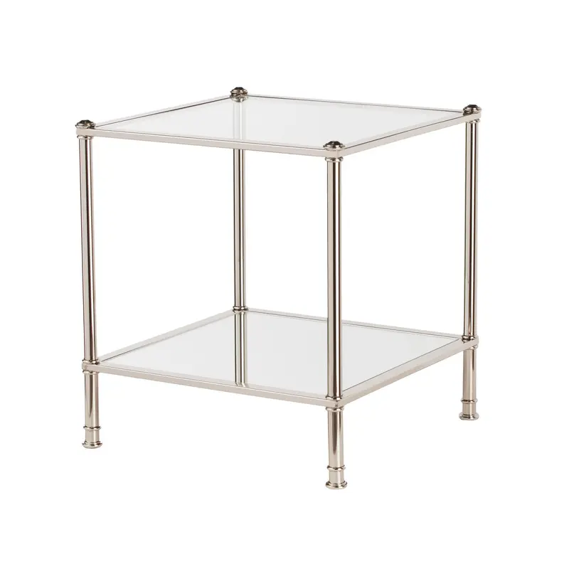 Silver Glass And Iron Square Mirrored End Table By Homeroots