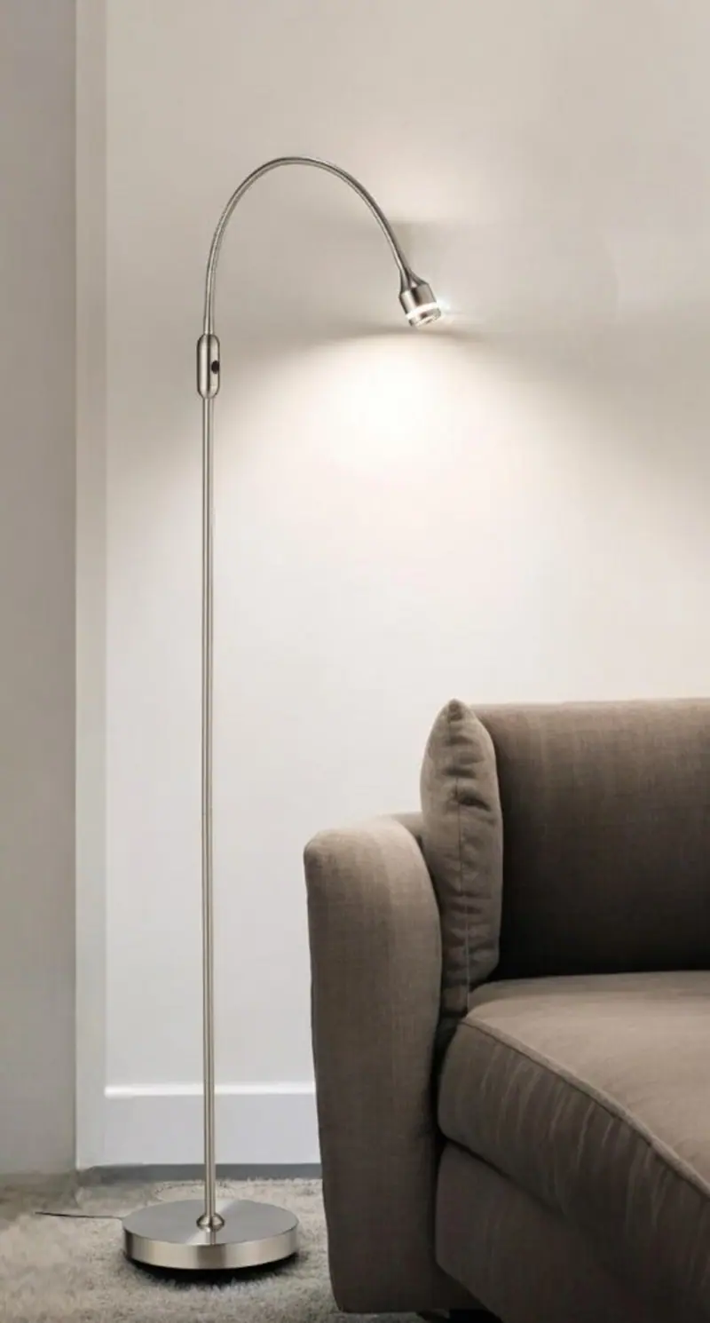 Silver LED Arched Floor Lamp With Silver By Homeroots