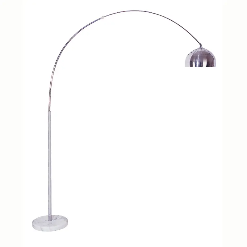 Silver Metal Arched Floor Lamp By Homeroots