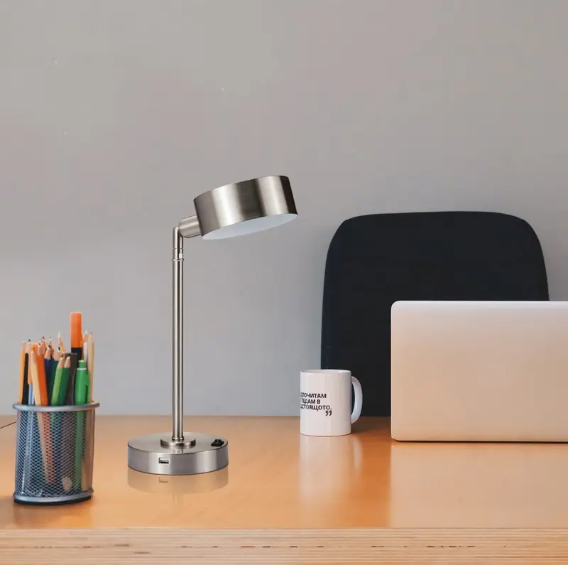 Silver Metal LED Table Lamp By Homeroots