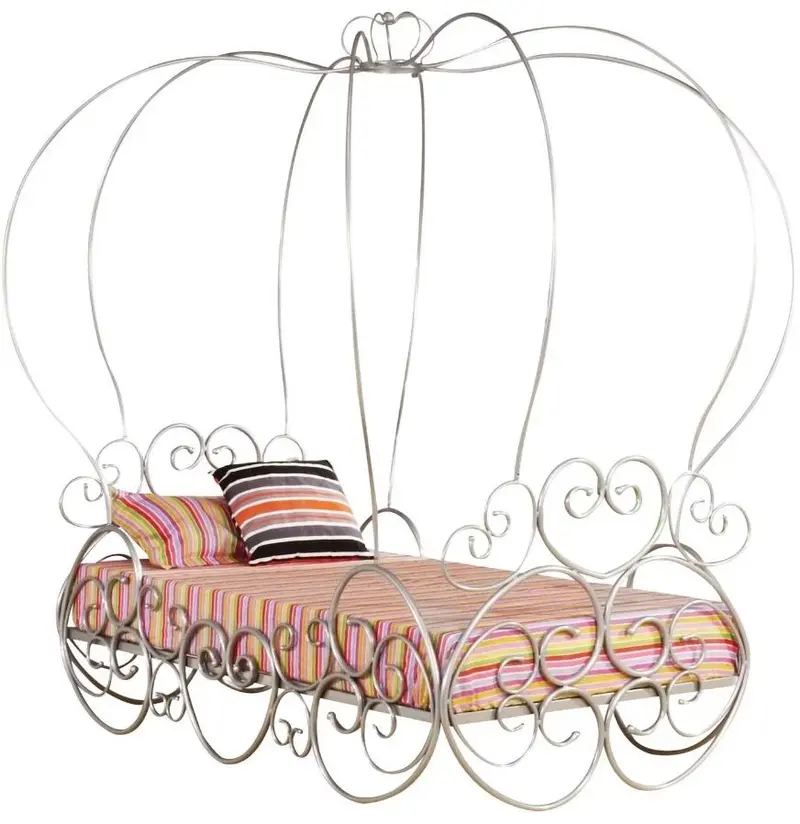 Silver Metal Tube Twin Bed With Canopy By Homeroots