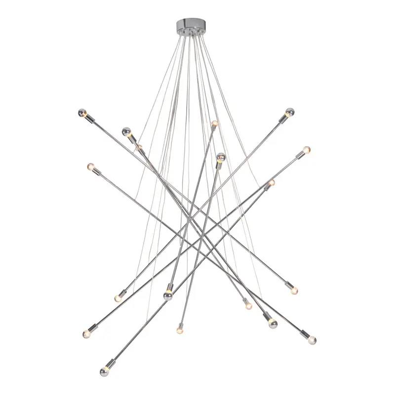 Silver Multi Light Metal Dimmable Chandelier By Homeroots