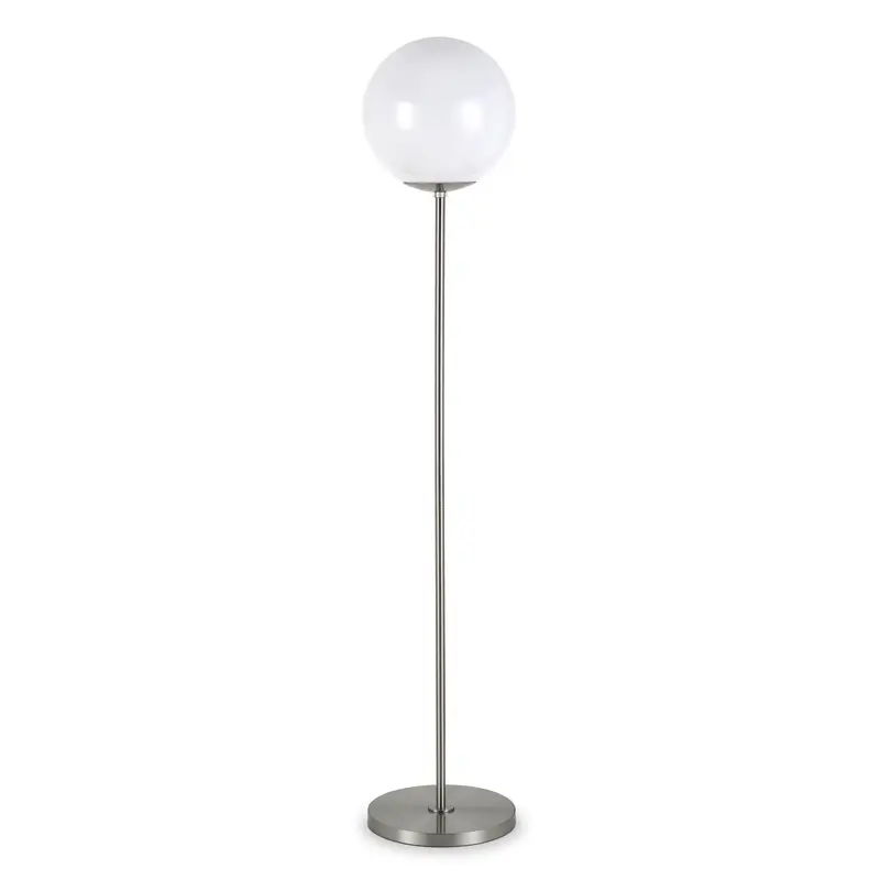 Silver Novelty Floor Lamp With White Plastic Globe Shade By Homeroots