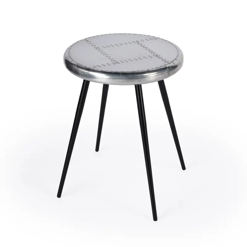 Silver Round End Table By Homeroots