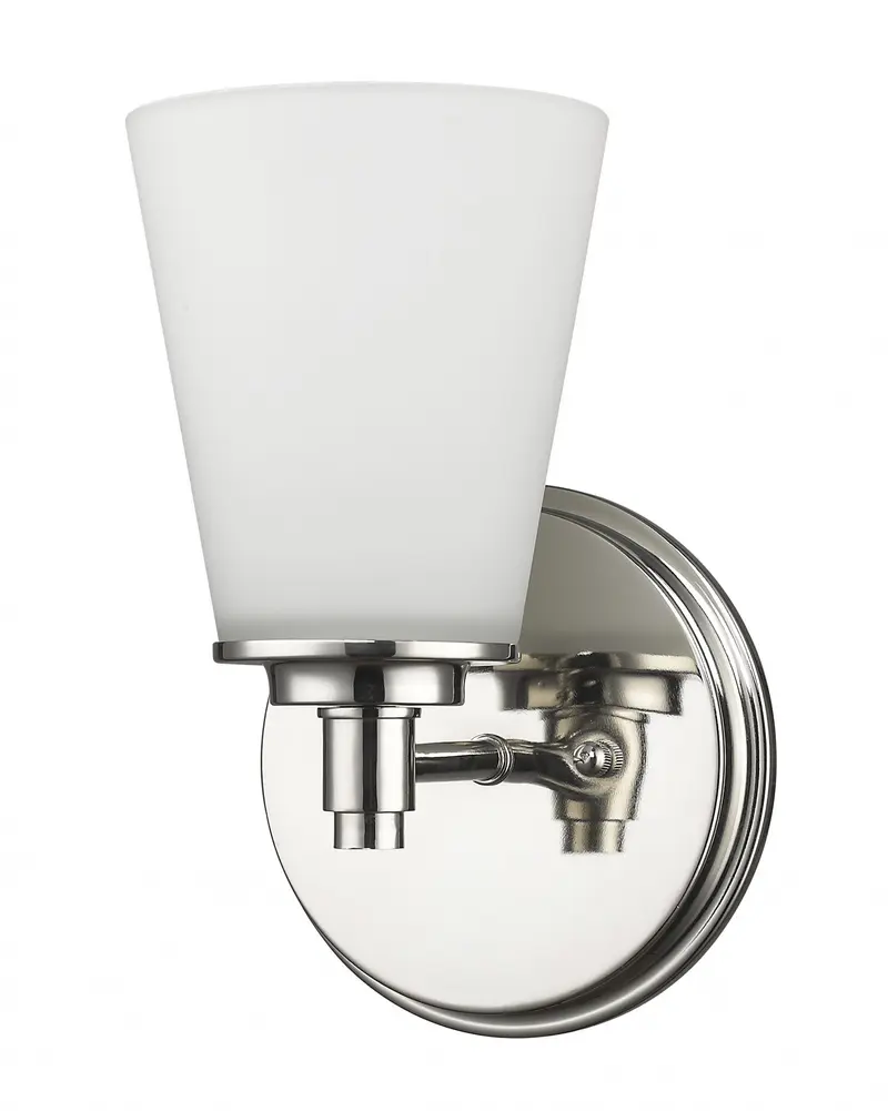 Silver Wall Light with Frosted Glass Shade By Homeroots