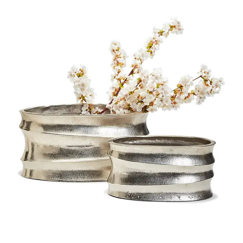 Silver Wave Cachepots Set Of 4 By Tozai Home