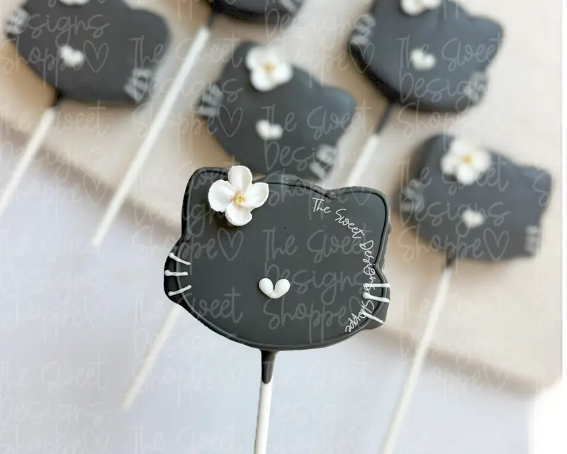 Simple Cat Face - Cake Pop Maker Set ( Cutter & Pusher)