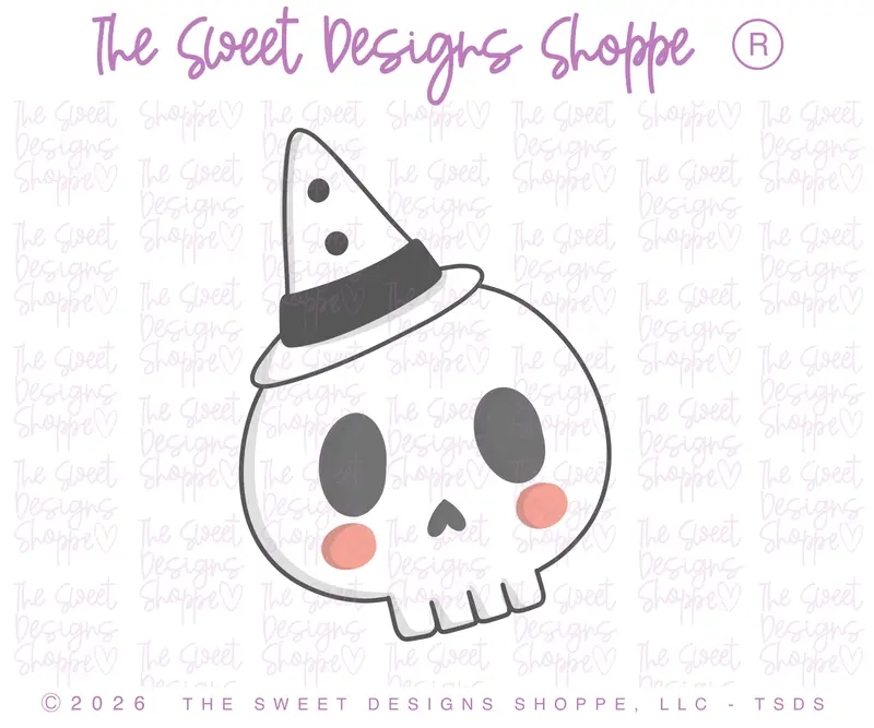 Simple Vintage Inspired Skull - Cookie Cutter