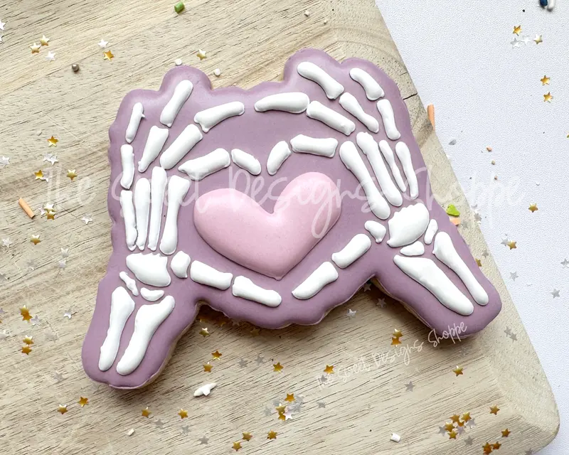 Skeleton Heart Hands - Cookie Cutter