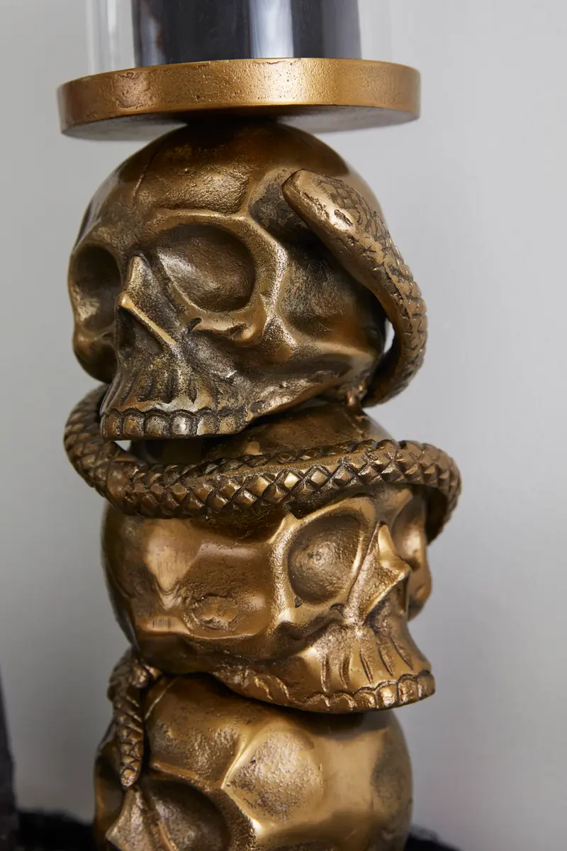 Skull Tower Candleholder By Accent Decor