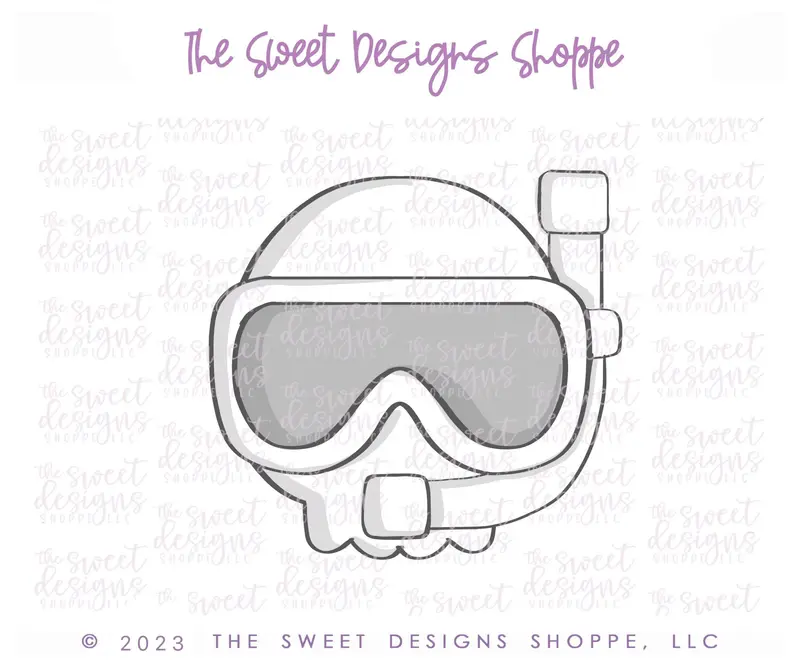 Skull with Snorkel- Cookie Cutter