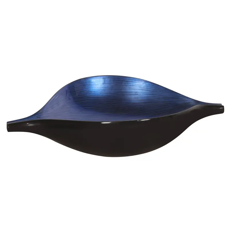 Sleek Blue and Black Lacquer Centerpiece Eye Bowl By Homeroots