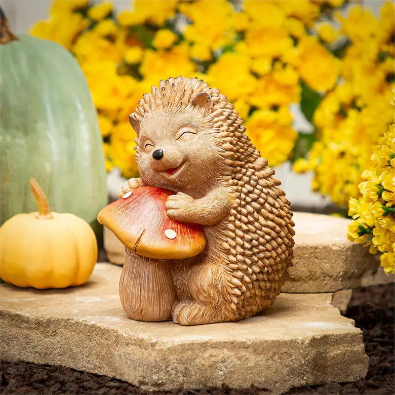 Sleepy Hedgehog Statue, 7"H