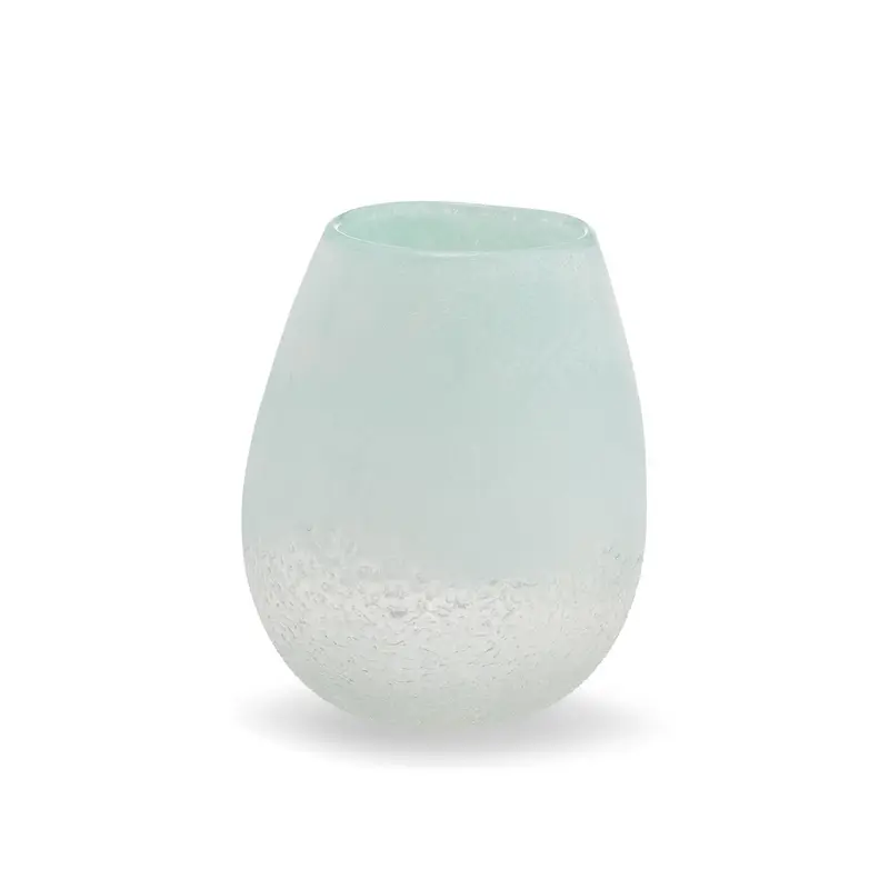 SM Waterscape Seafoam Vase Hand-Blown Glass Set Of 2 By Tozai Home