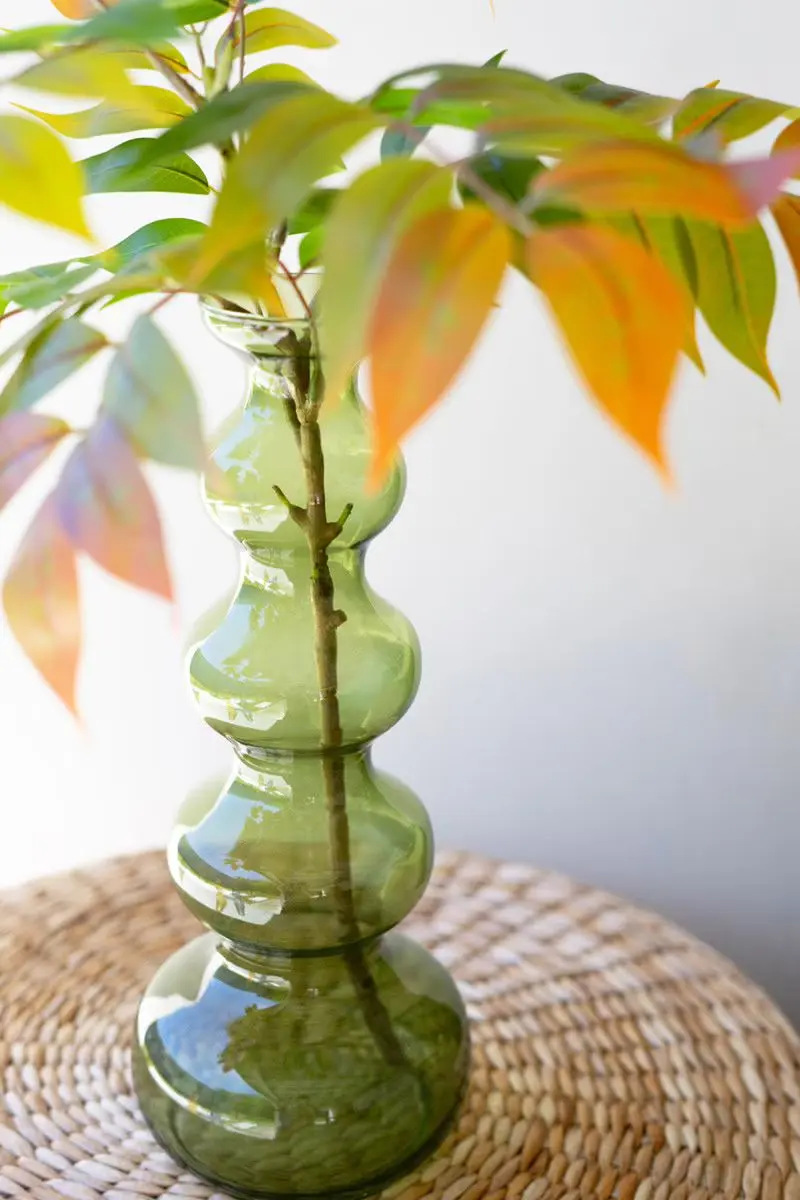 Small Glass Bubble Vase - Green By Kalalou