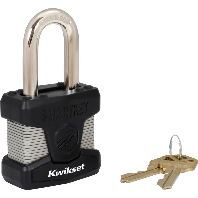 SmartKey Laminated Steel 2" Padlock SMT with 1-1/2" Shackle - Stainless Steel