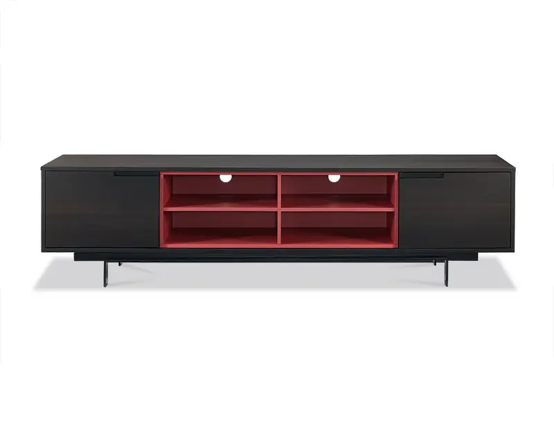 Smoke Oak Veneer TV Unit By Homeroots