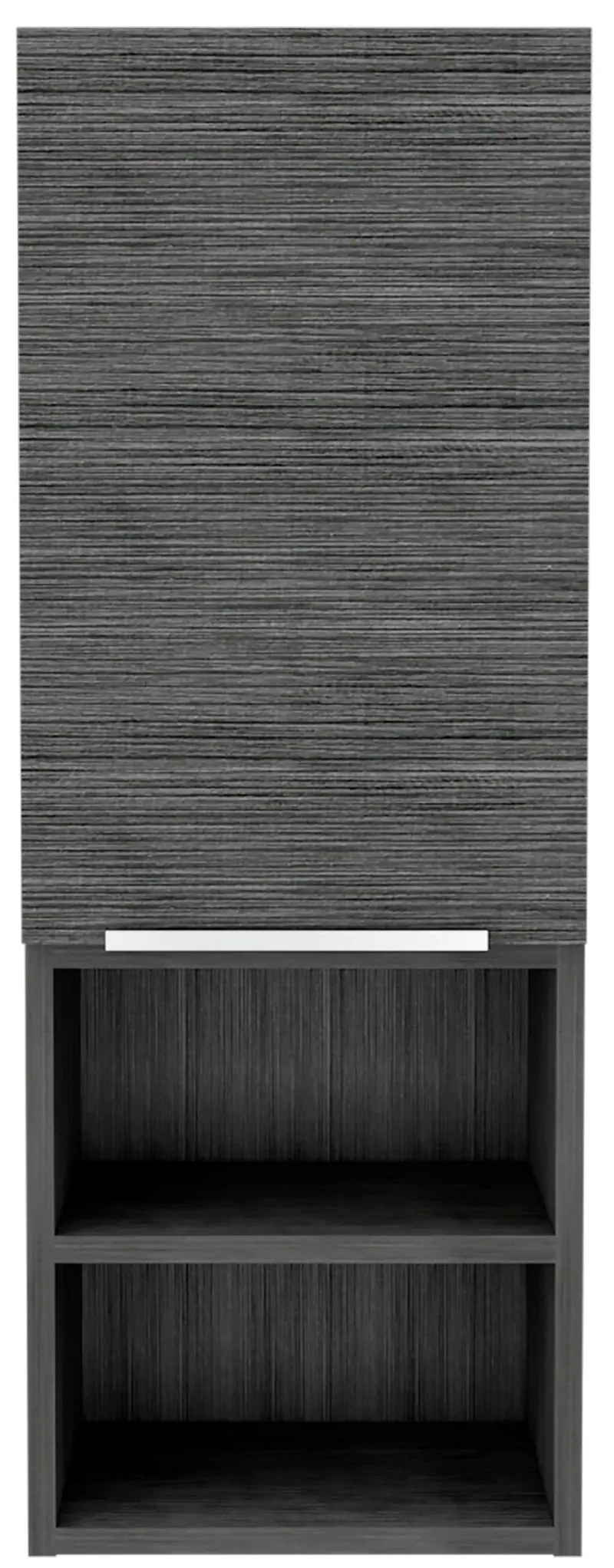 Smoky Gray Oak Accent Cabinet With Three Shelves By Homeroots
