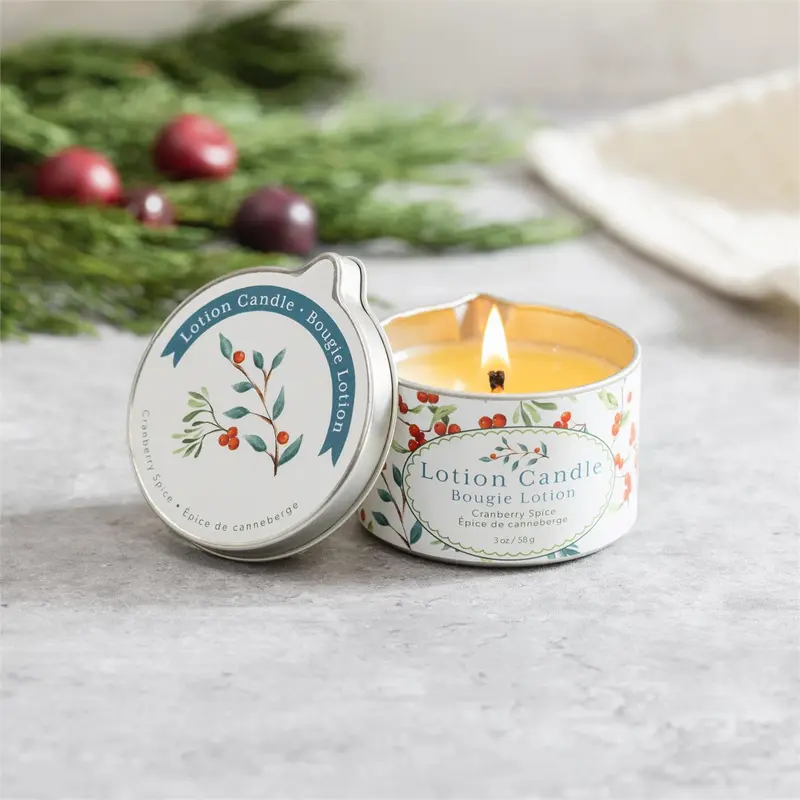 Snowbirds Candle, Cranberry Spice Lotion Candle, 3oz