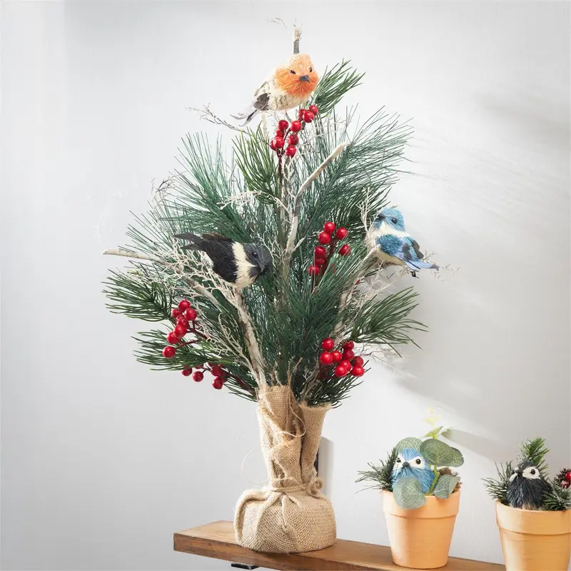 Snowbirds Faux Floral Table Decor, 8"H