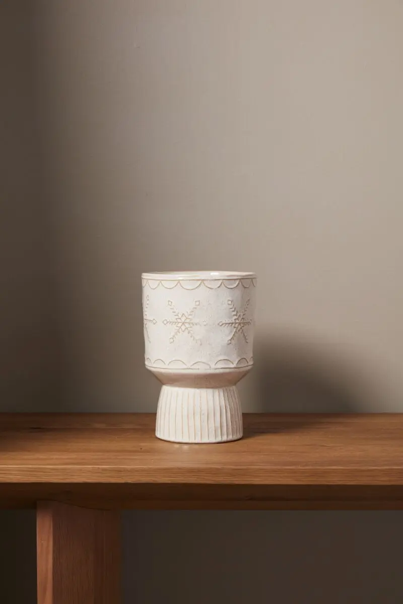 Snowflurry Footed Pot 6.75"x 9.75" By Accent Decor