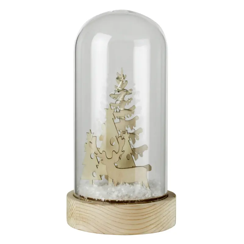 Snowglobe, Glass & Wood - Large Set Of 2 By HomArt