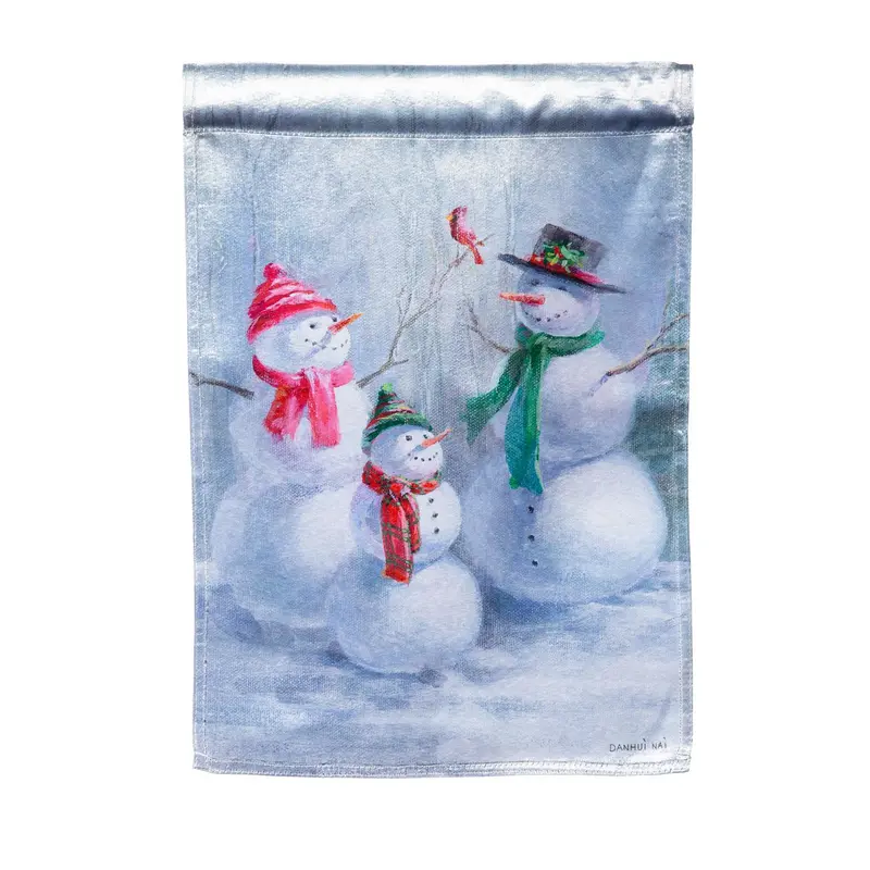Snowman Family Lustre Garden Flag,14lu11328