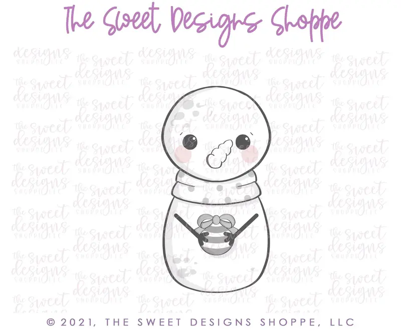 Snowman with Ornament - Cookie Cutter