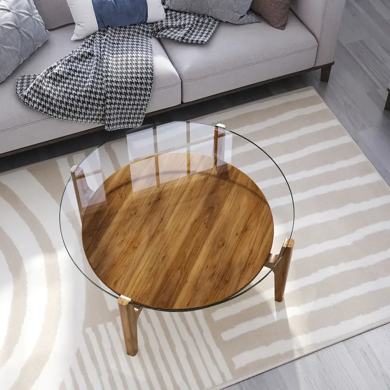 Soho Coffee Table, Walnut, Round By World Modern Design