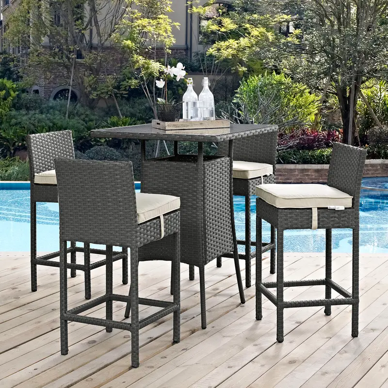 Sojourn 5 Piece Outdoor Patio Sunbrella® Pub Set By Modway - EEI-1967