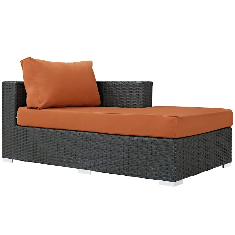 Sojourn Outdoor Patio Fabric Sunbrella® Right Arm Chaise By Modway - EEI-1859